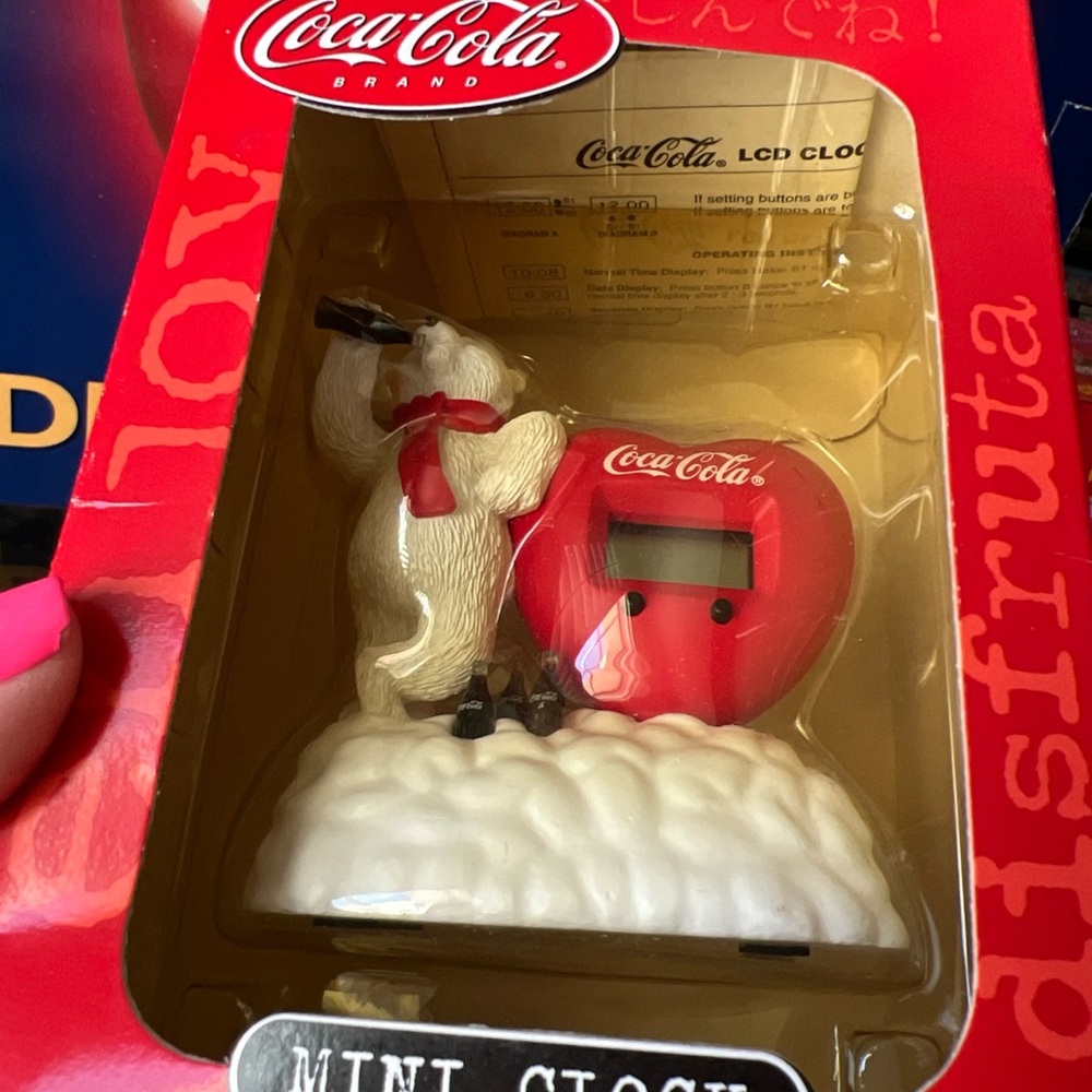 Coca-Cola Collectible Mini Clock Box - Red and White